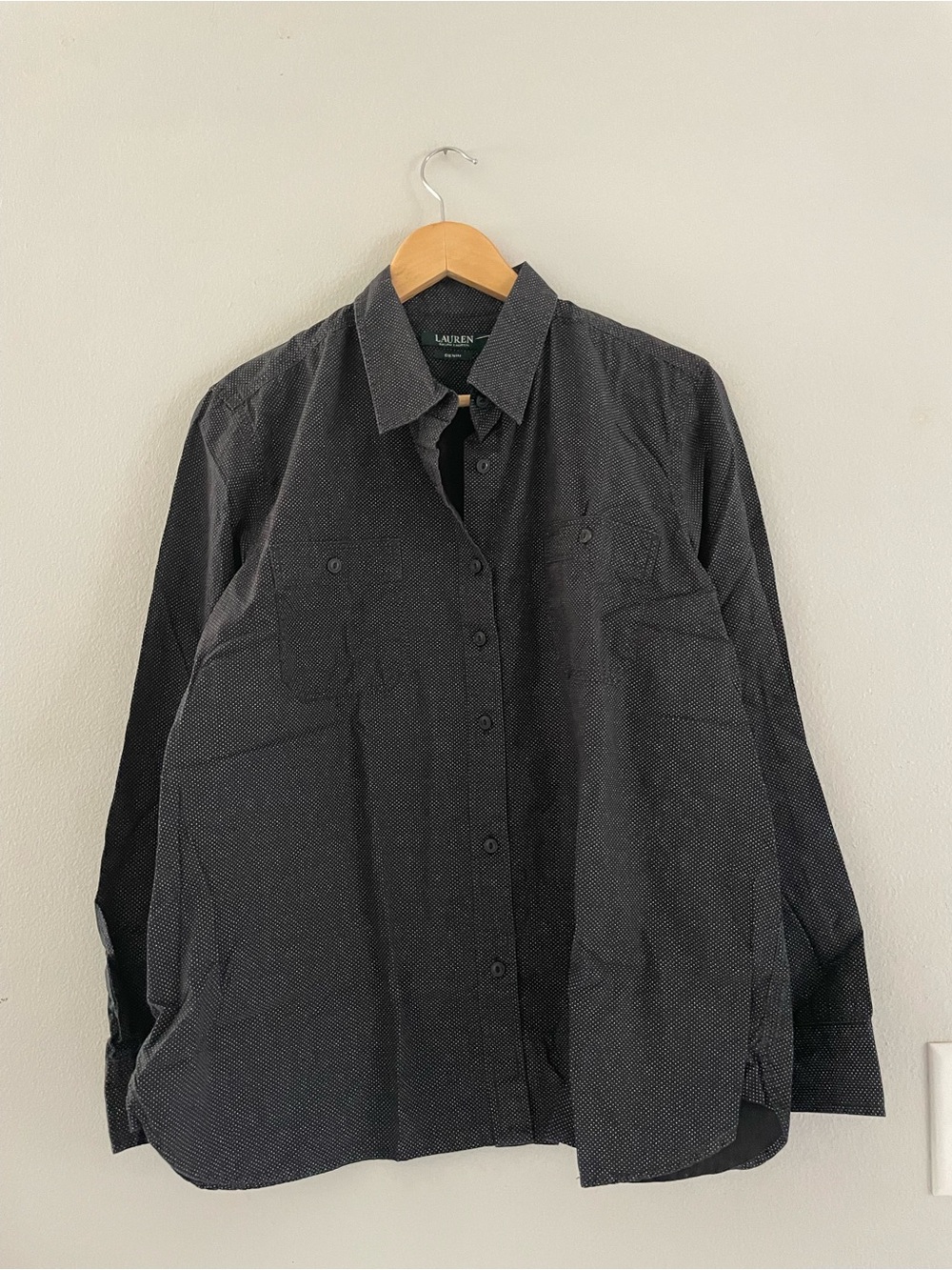 Lauren Ralph Lauren Black Microdot Button-Down Shirt